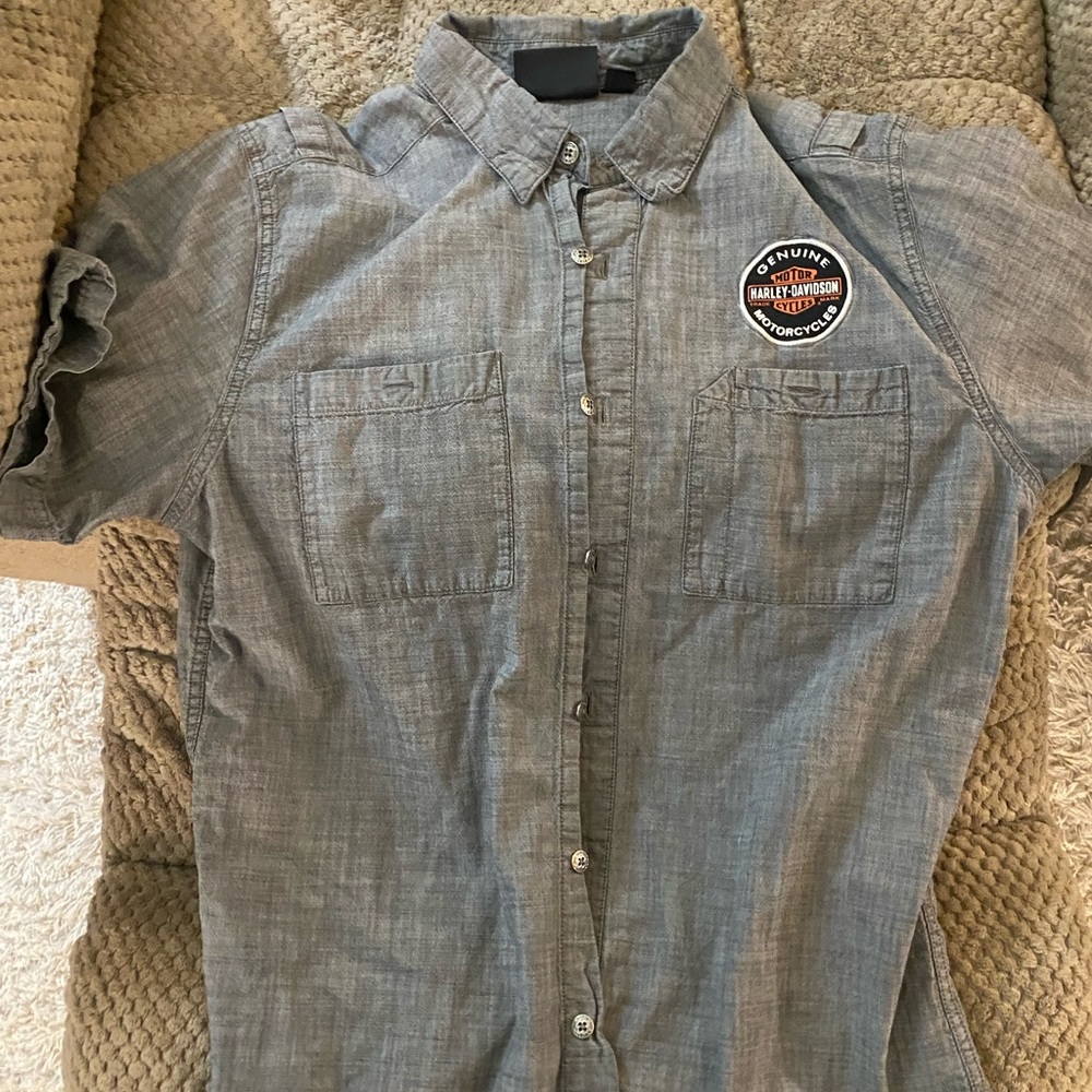 Harley Davidson short sleeve button up shirt